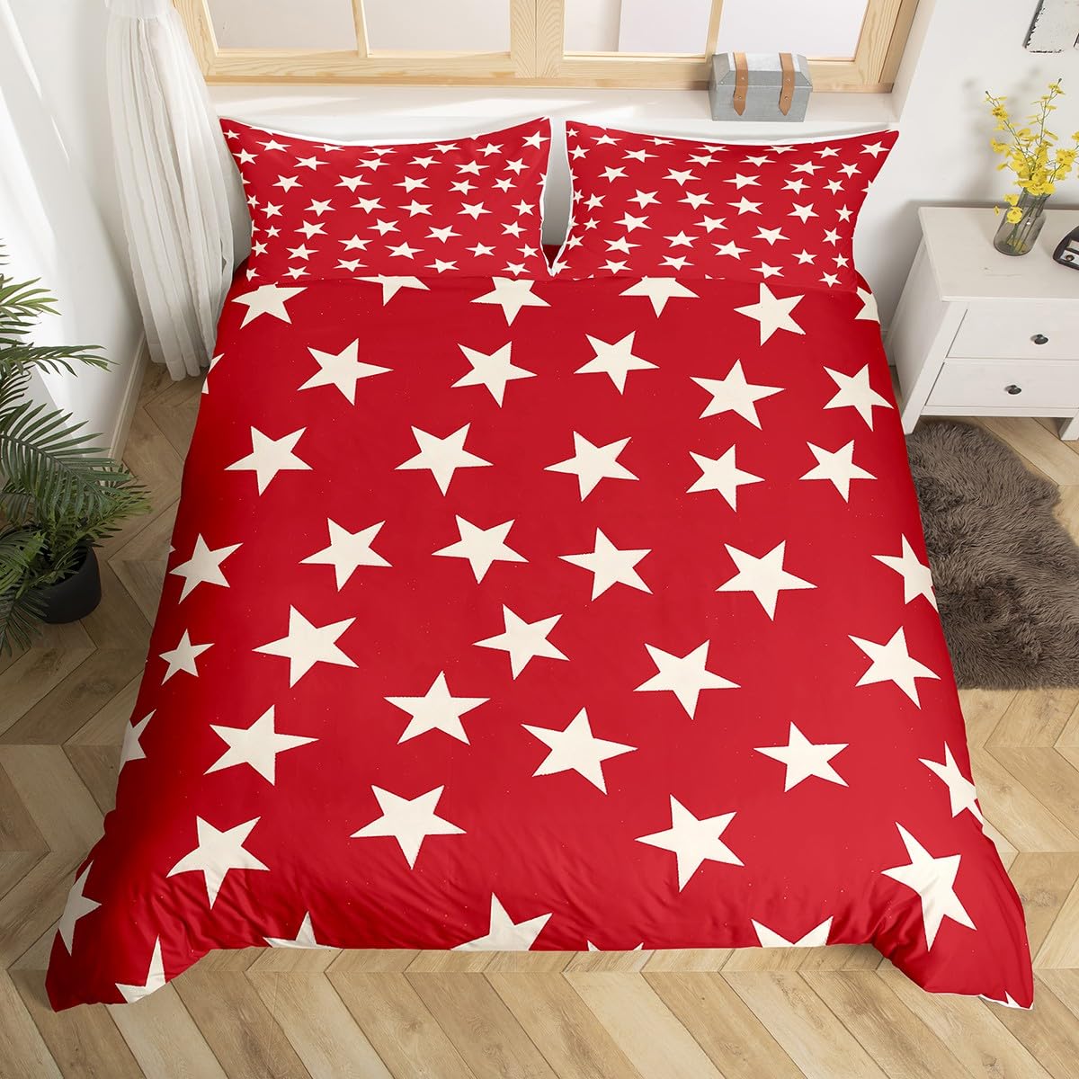 

Star Duvet Covers Queen King Single Size Galaxy Starry Sky Comforter Cover with 2 Pillowcases for Teens Adults Lightweight Down (135x200cm)