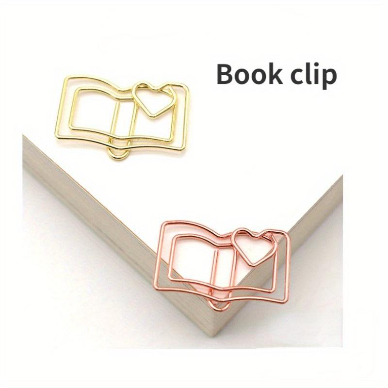 10pcs Fantastical Cartoon Paper Clip Bookmark - Rose Gold Curve Design, Suitable for Learning, Exams, and Books