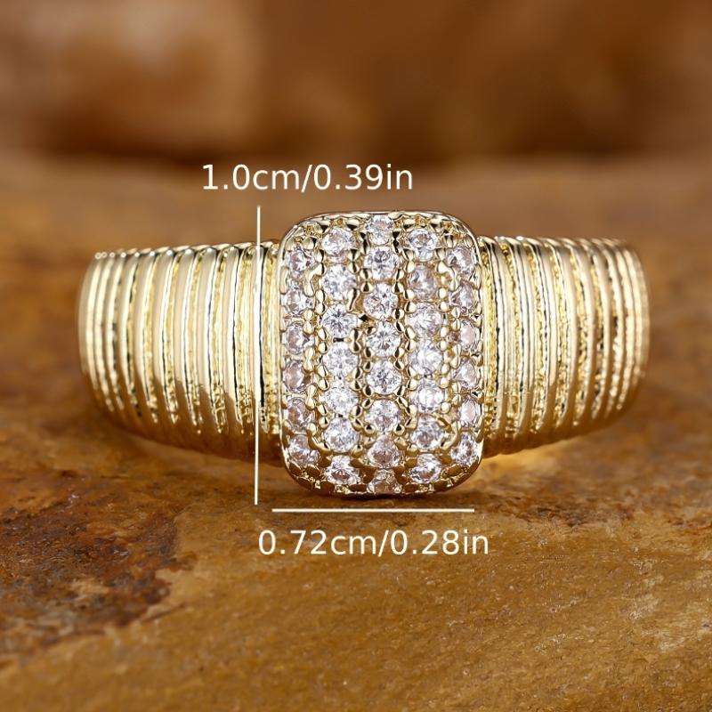 Europe and The United States Fashion Ring with Square Inlaid Zirconia Jewelry for Women Luxury Wedding Party Accessories Gifts