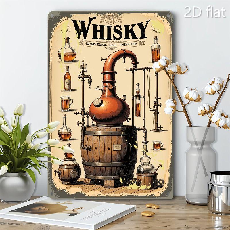 Vintage Drink Theme Metal Wall Panels for Bar Restaurant Kitchen Decor