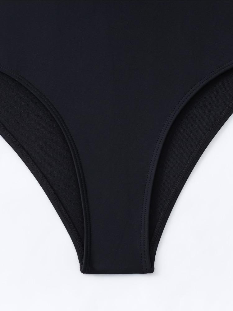 Unregelmäßiger Einteiler Bikini Badeanzug für Damen, Sexy, Figurbetont, mit einem langen Ärmel, Mode, Elegant, Strandurlaub Kleidung