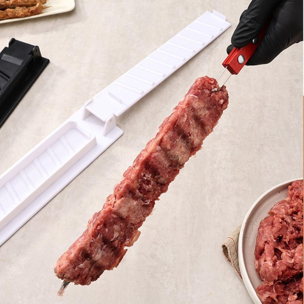Reusable Kebab Press Maker Single Row Kabob Making Tool Barbecue Skewer Tool Meat Preparation