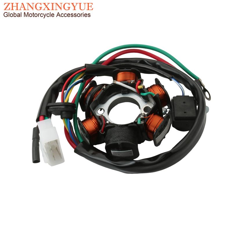 Scooter 6-Coil Dio50 Magneto Stator For Honda Dio AF17 AF18 AF27 AF28 Bali50 SFX50 50cc 2-Stroke