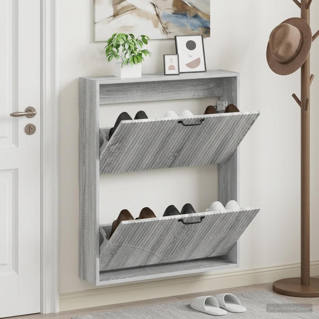 Wall Mounted Shoe Cabinet HOORN 71 x 17 x 86 cm Engineered Wood
