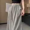 Lightweight Striped Ice Silk Wide Leg Pant Women Summer Thin Design High Waist Sun Protection Casual Loose Straight Leg Pants