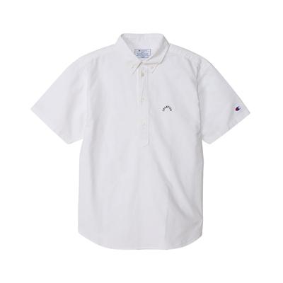 Short One Point Short Sleeve White [Champion] T-Shirt, Sleeve, 100% Cotton, Embroidery, Embroidery, Shirt, Men's Casual, C3-Z328