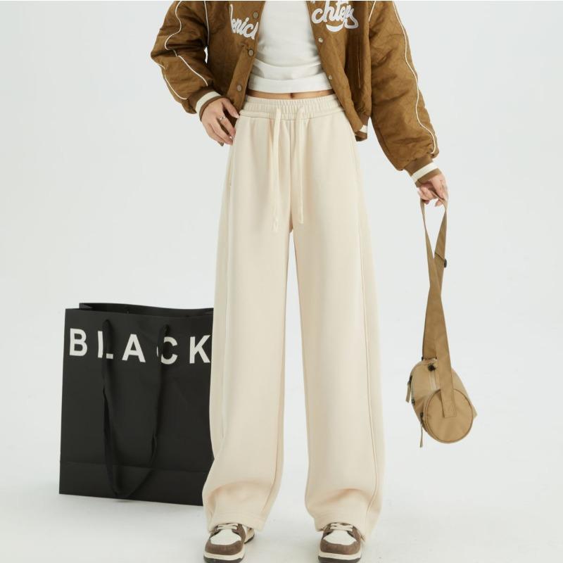 [Extra thick cotton fleece pants] Winter fleece thickened gram double warm extra thick cotton fleece wide leg long casual pants children