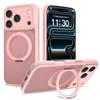 Suitable for Apple 17Pro magnetic mobile phone case 360 rotating bracket iPhone16pm anti-drop fine hole protective case