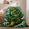 Multiple Sizes Dragon and Waves  Print Blanket Warm Soft Suitable for All Seasons for Home Sofa Travel Camping Picnics RV
