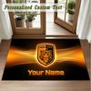 Crystal Velvet Square Rug Custom NameHull City Pattern Non Slip Home Floor Decor Rug