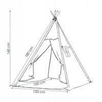 Tipi-Zelt für Kinder aus Baumwolle SPRINGOS - Schwarz - 160x120x100 cm - 2 Kissen inklusive