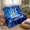 Italy Football Printed Flannel Blanket Skin Friendly Warm Decorative Throw for Indoor Couch Bed Daily Use
