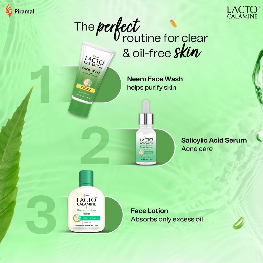 Lacto Calamine Neem Face Wash With Aloe Vera & Turmeric 150ml Pack | Niacinamide & Salicylic Acid For Clear Skin