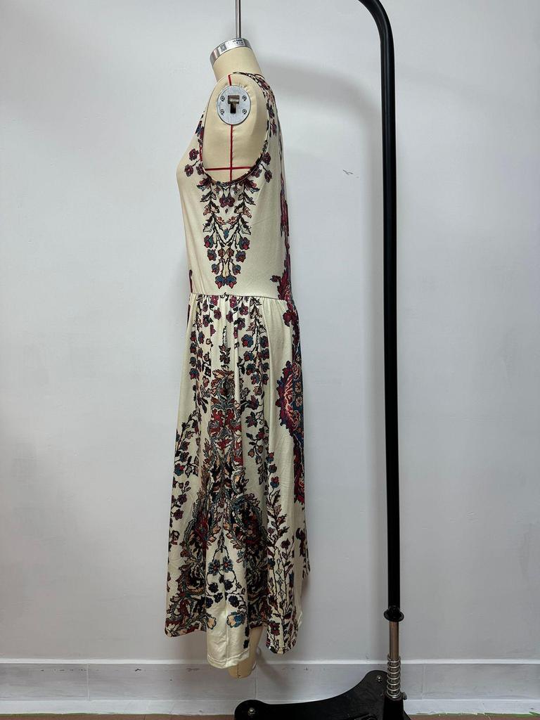 Summer 2026 Retro Bohemian V-Neck Sleeveless Dress