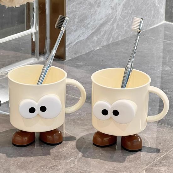 2Pcs Mouthwash Cups Cartoon Style Unbreakable Toothbrush Holders Kids Bathroom Cups Family Travel Water Mugs