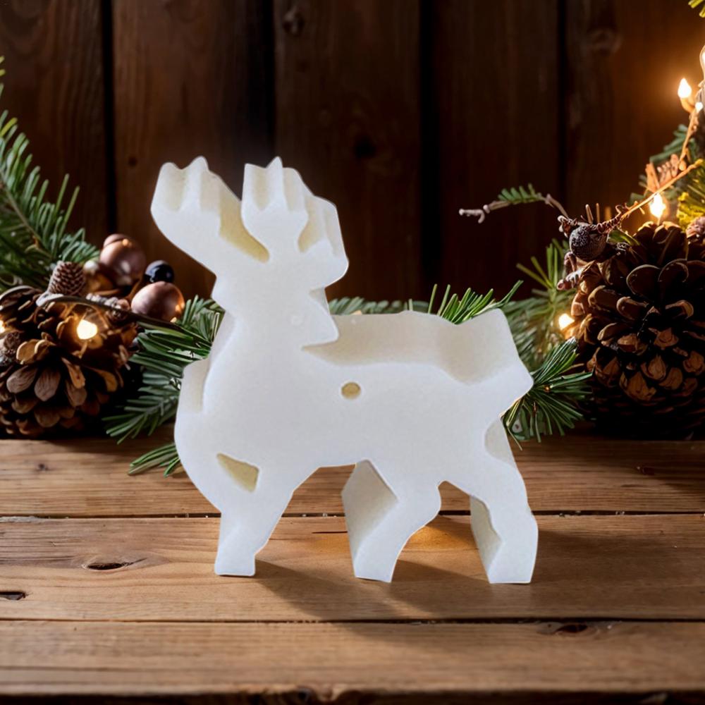 Elk Deer Silicone Mold DIY Christmas Theme Resin Deer Mould Cute 3D Christmas Animals Molds Standing Elk Mold Dessert Decor