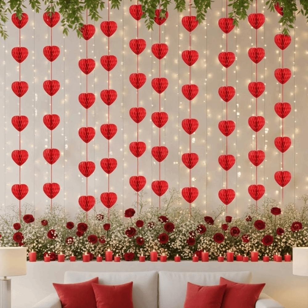 Stereoscopic Hanging Love Streamer 1.5m Valentines Day Decoration Lantern  Bridal Shower