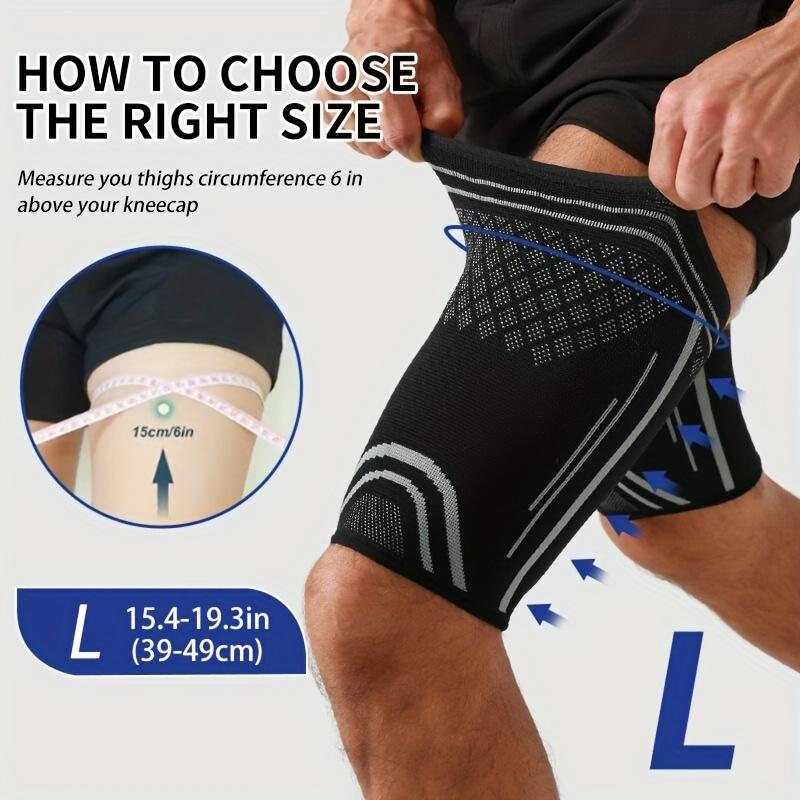 1pc Thigh Compression Sleeve Non-Slip Running Basketball Upper Leg Protection Brace Breathable Football Thigh Support Brace
