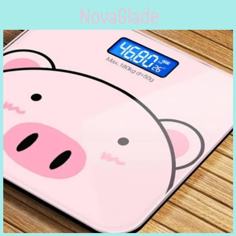 Square Digital Body Scale With Temperature Sensor And Compact Design For Home