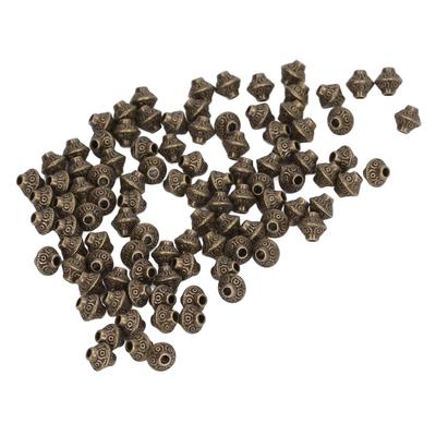 100Pcs Tibetan Spacer Beads Bronze Color Zinc Alloy Widely Applicable Bronze Spacer Beads for Craft