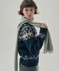 Deuloupisumeon Fluffy Fringe Ribbed Muffler [Black]