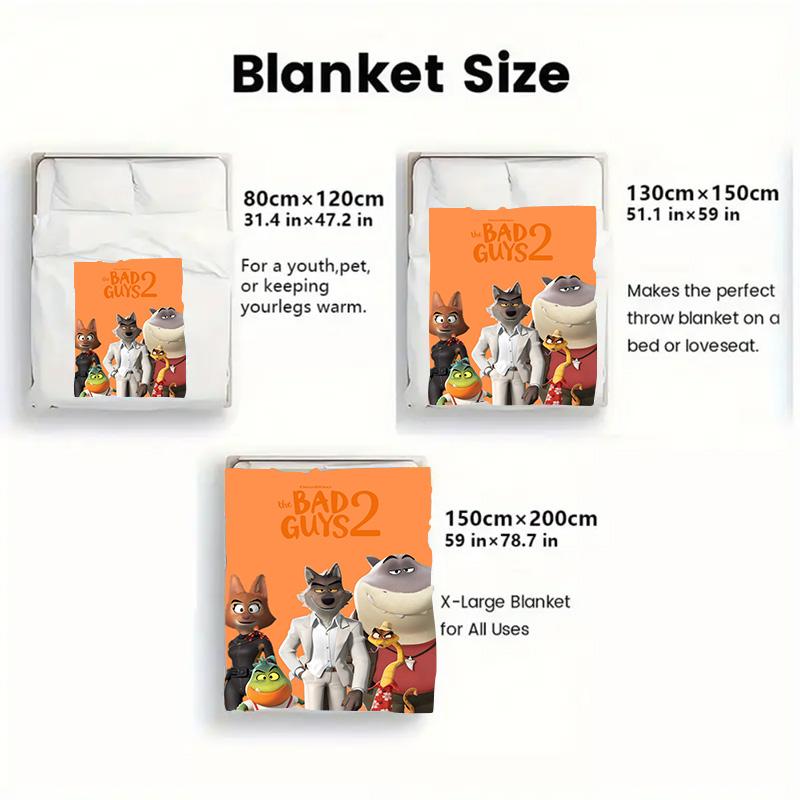 The Bad Guys 2D Flat Pattern Flannel Blanket High quality All Seasons Warmth and Comfort Perfect for Christmas Gifts.PMT0914359