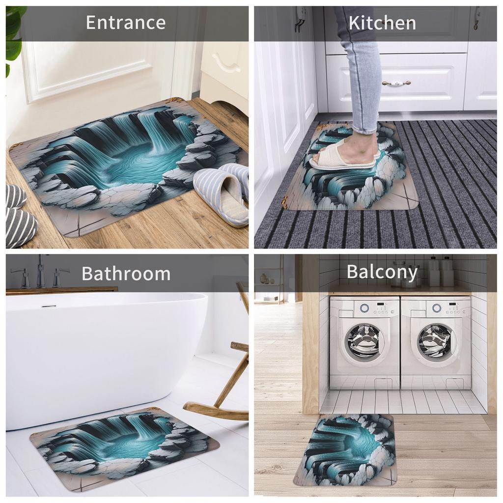 3D Flat Optical Illusion Pool Front Door Floor Entrance Mat Indoor  Kitchen Bath Doormat Garage Carpet Rug