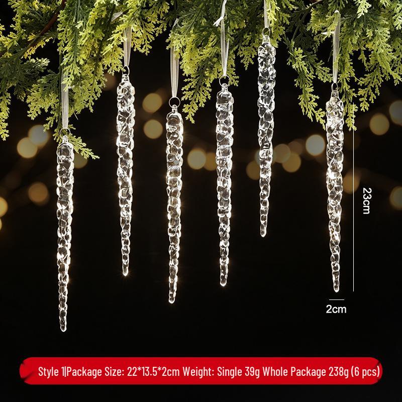 Christmas Icicle Ornaments: Creative Transparent Ice Stick Charms for Tree Decoration
