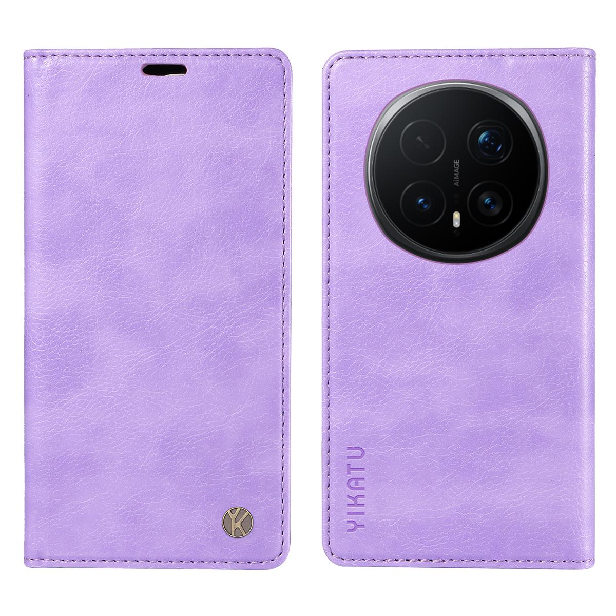 

For Honor Magic8 Pro 5G Wallet Case YIKATU YK-006 Magnetic Closure Leather Phone Cover Litchi Texture
