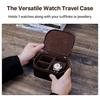 Retro Cowhide Leather Watch Box: Multi-Compartment and Portable Wristwatch Storage