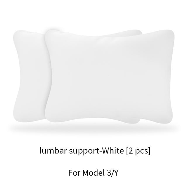 OULEX For Tesla Model 3 Y Flocking/Leather Car Seat Neck Pillow Soft Memory Neck Pillow High-Quality Headrest Lumbar Support