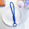 14CM Color Block Woven Plush Mobile Phone Lanyard & Anti-Lost Keychain Rope