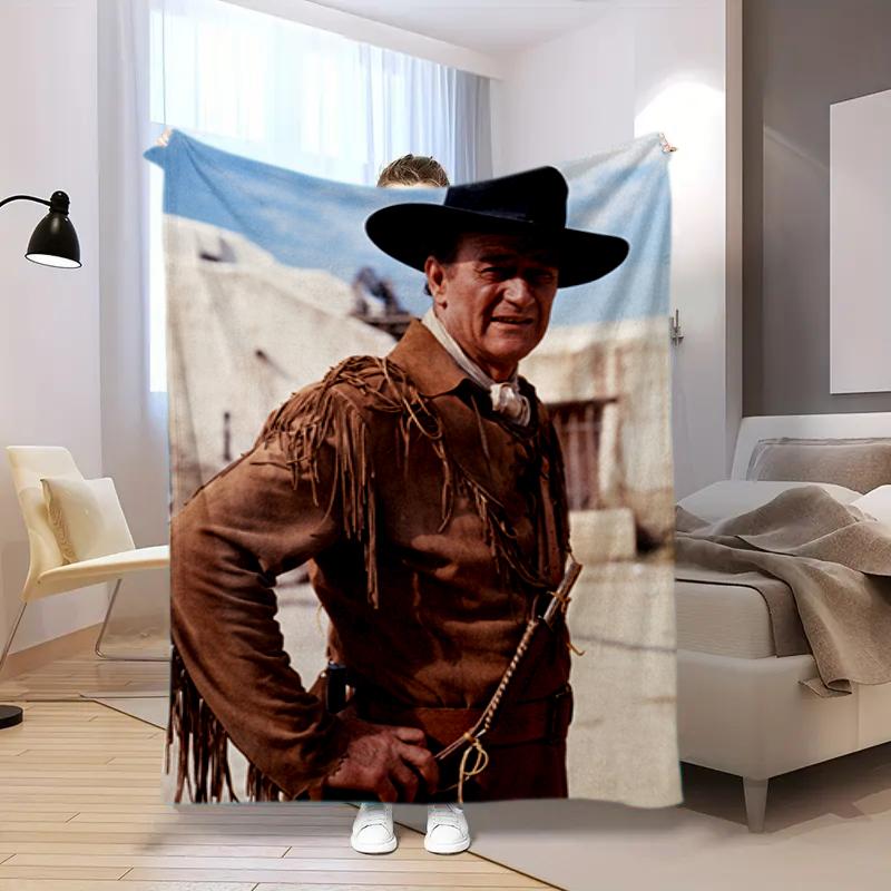 1 coperta stampata John Wayne, leggera per tutte le stagioni, per ufficio in casa, pisolino all'aperto, coperta multifunzionale