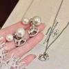 Elegant Front & Back Pearl Horse Stud Earrings for Women: Light Luxury, High-End, Atmospheric Autumn/Winter 2026