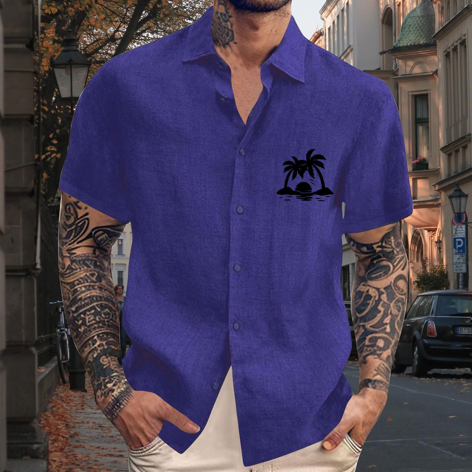 

Мужские винтажные рубашки для боулинга на пуговицах с коротким рукавом, летняя пляжная рубашка L