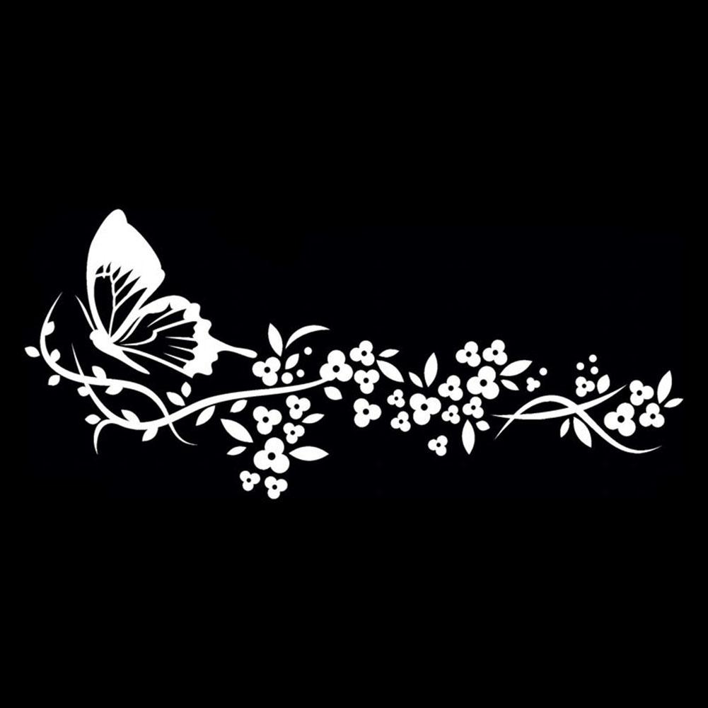 Flying Butterfly Flower Car Decal Water-resistant Butterfly car sticker Door Window Decor Stickiness Car-Styling Vinyl Stickers