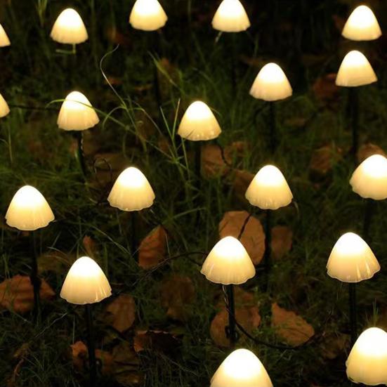 Pilz Solar Lichterkette mit Gartenstab, IP65 Wasserdichte Lichterkette mit 10/20 LEDs, Dekorative Lampe für Außen Garten Hof Terrasse Weg Rasen
