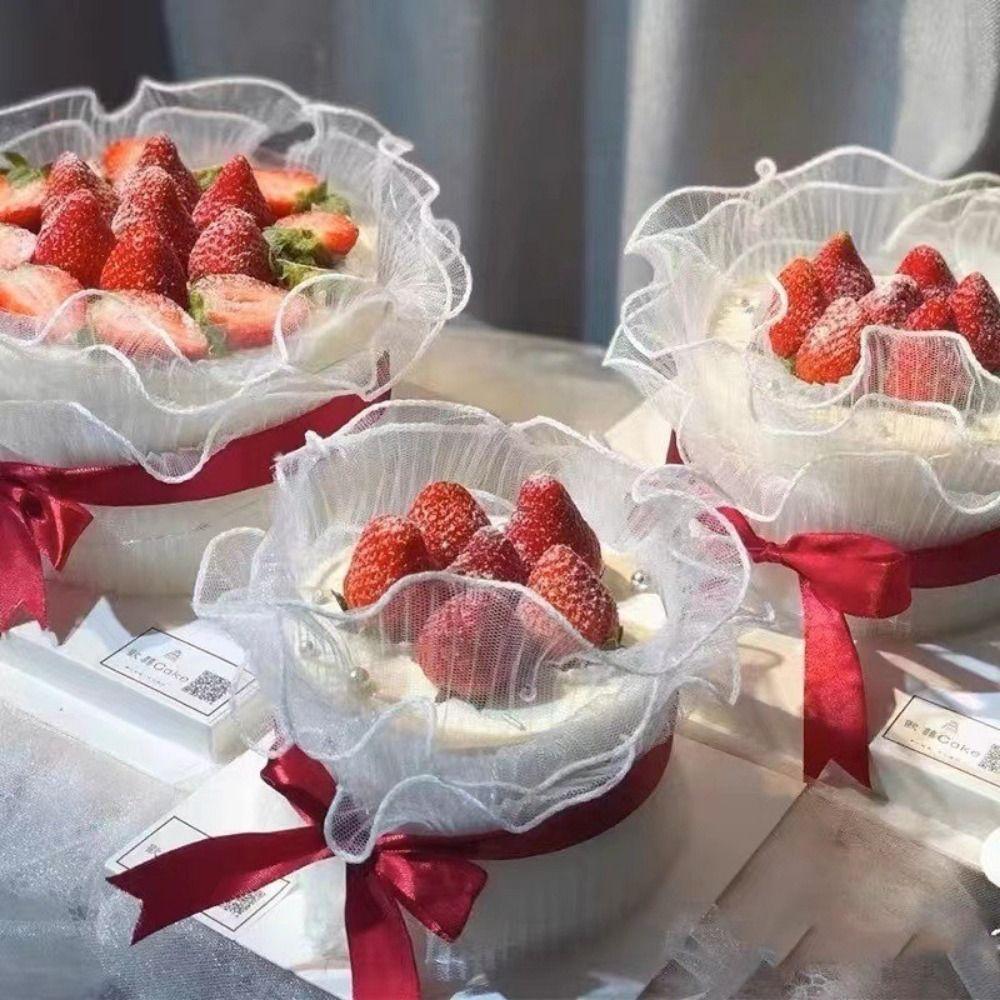 1Pcs Surrounding Edge Wave Yarn Lace Mesh  For Mother's Day Thanksgiving Birthday