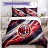 Set Lenzuola Stampa AC Milan 3 Pezzi Morbido Delicato sulla Pelle Lavabile Copripiumino e Federe Set Stagione Unica Camera da Letto