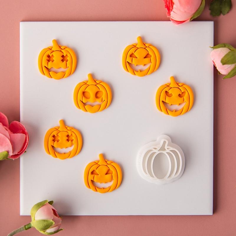 Soft Pottery Clay Cutter Halloween Pumpkin Earring Cut Mold Clay Earring Cutters Mold DIY Pottery Tools for Beginners