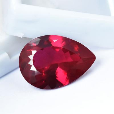 Natural Red Ruby Loose Gemstone Pear Shape 13 Ct July Birthstone for Jewelry Making and Crafts