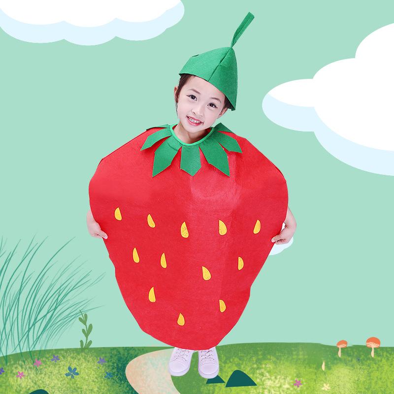 1Set Children Cosplay Fruit Veggie Costume Funny Holiday Party Cute Clothes Suit Children Performance Overclothes Stage Costume