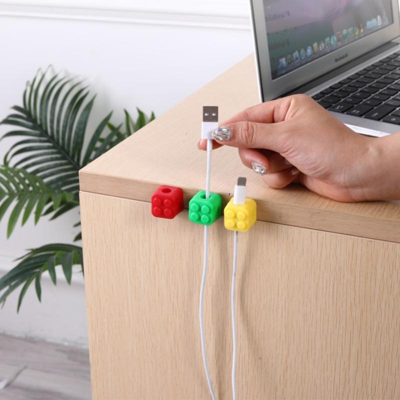 6Pcs Color  Magnetic Cable Organizer Holder Adhesive Wire Keeper Cord Cable Clips For Home Office Under Desk Management