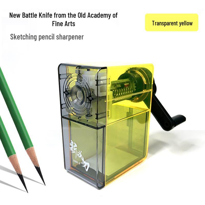 American Academy Hand-Cranked Pencil Sharpener for Sketch & Charcoal Pencils – Long Core & Special Automatic Sharpening