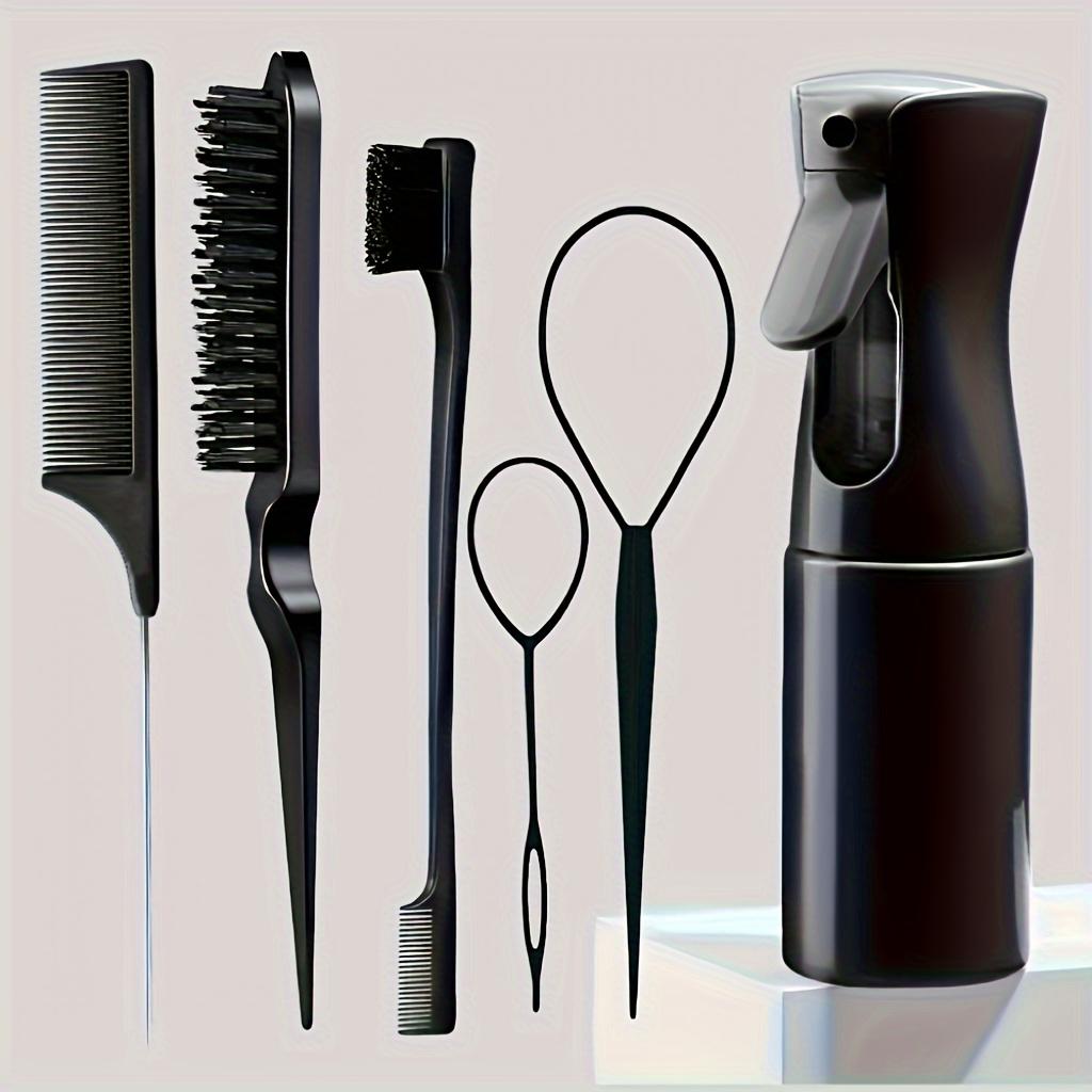 

6pcs Hair Styling Tools Set With Spray Bottle Hair Combs Brushes For Braiding 6-piece set