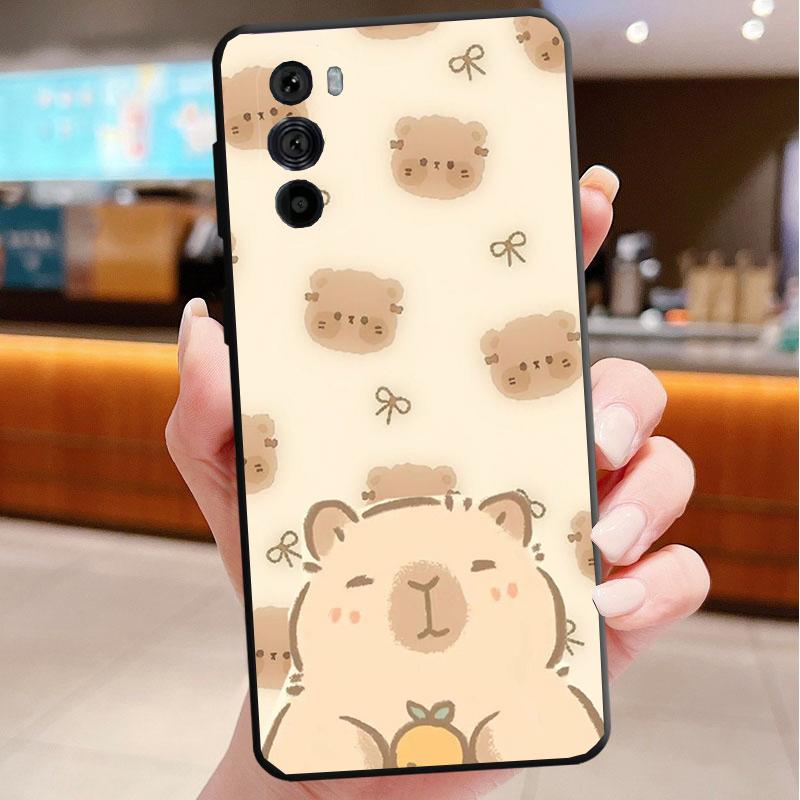 

Cartoon capybara Funda Phone Case For Motorola Edge 50 40 Pro 60 50 40 30 Ultra Neo Fusion Moto G Play G Stylus G Power G Moto Edge 60 Fusion