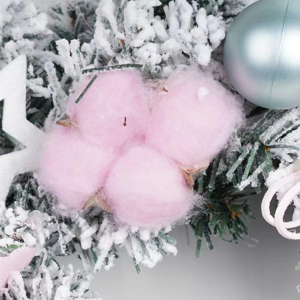 30/40cm Feiertagsdekorationen Kränze Weihnachtskränze Hängende Ornamente Weihnachtsatmosphärendekoration Rosa Schneeflockenkränze