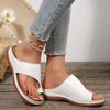 Fashion Gold Slip Toe Soft Sole Sandals Women Summer 2025 Comfortable Platform Casual Slides Woman Pu Leather Plus Size Flat Slippers