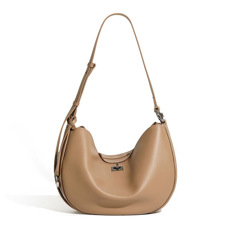 Leather Crescent-shaped Bag for Fashionable and Casual Women Single-shoulder Dumpling Bag for Underarm Women
