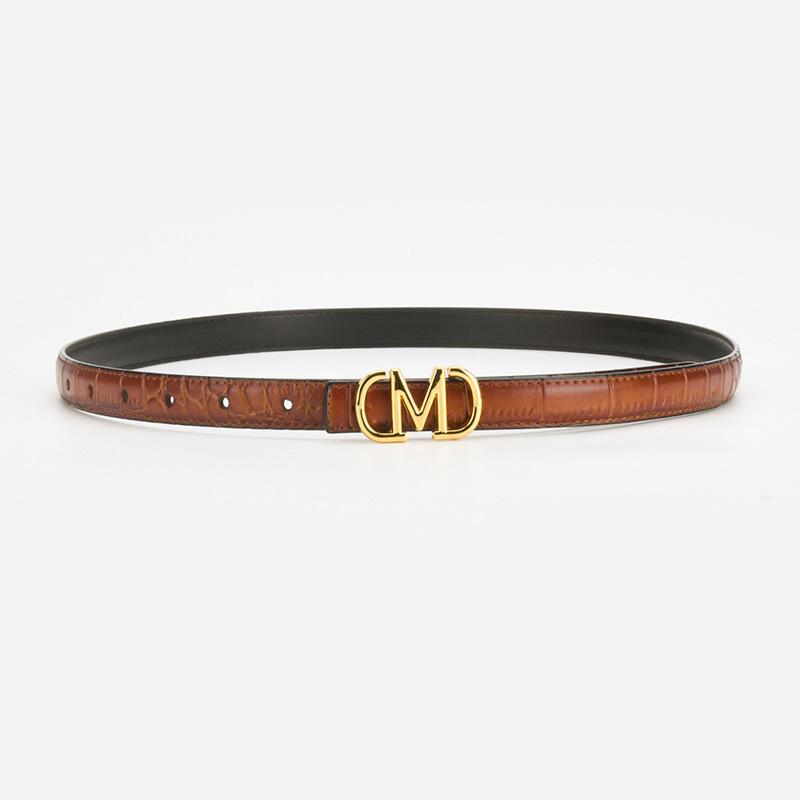 emale crocodile pattern simple women's thin belt -buckle decorative belt suit pants decorative belt